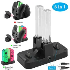 VDVO - 6 en 1 soporte de estación de carga para nintendo switch pro joy con