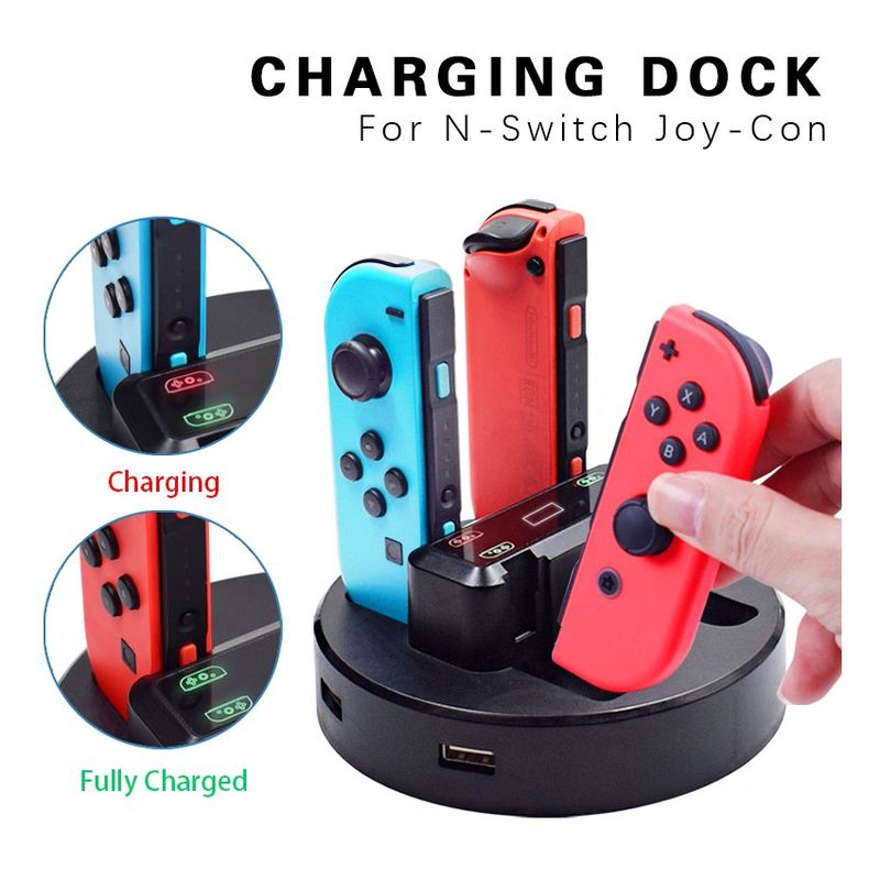 VDVO - Nintendo switch joy con usb cable micro estación de carga led soporte