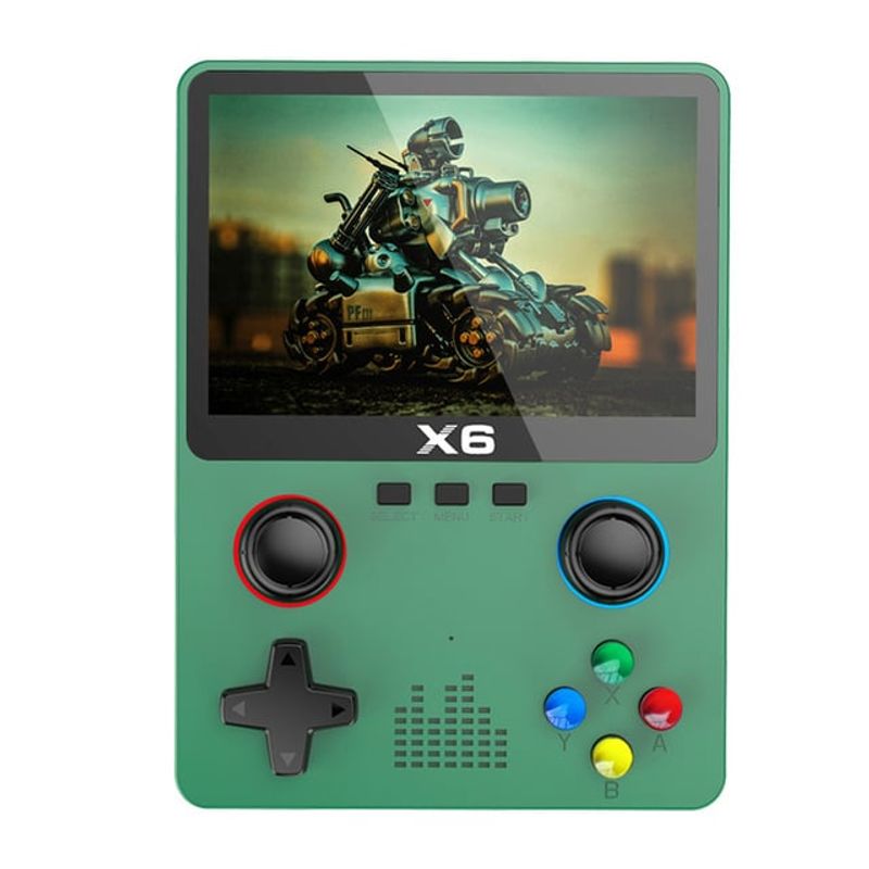CORRERREY - Mini consola de juego X6 pantalla IPS de 35 pulgadas RISC 6000 juegos