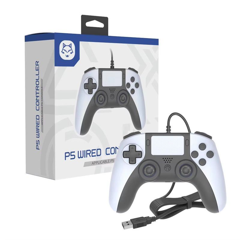 CORRERREY - Mando USB con cable para consola PS5 control de vibración Dual