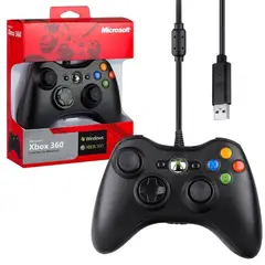 XBOX - Mando para 360 con cable, alta calidad Negro