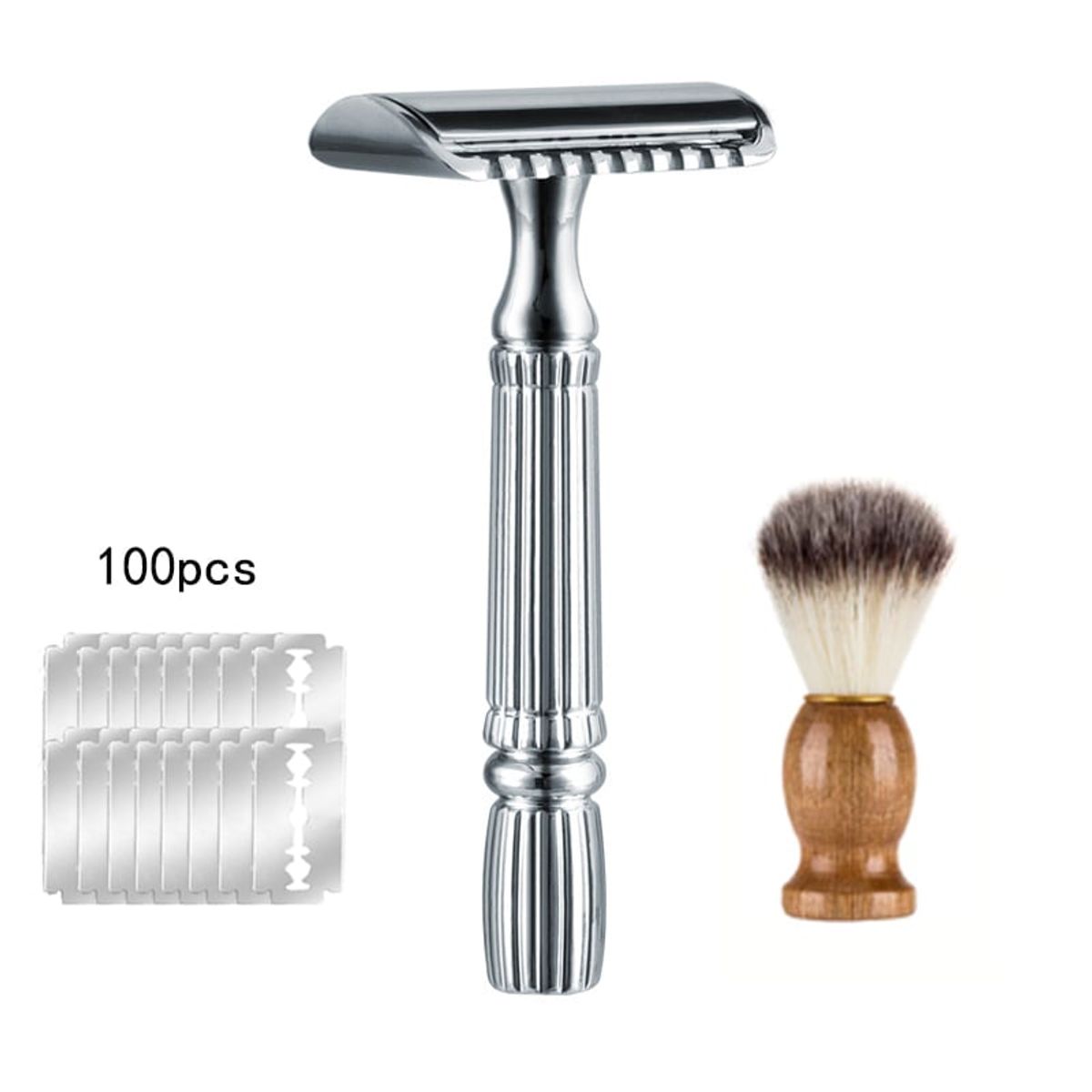 PUREPOWER - Maquina de Afeitar de barbero con 100 hojas - Plata