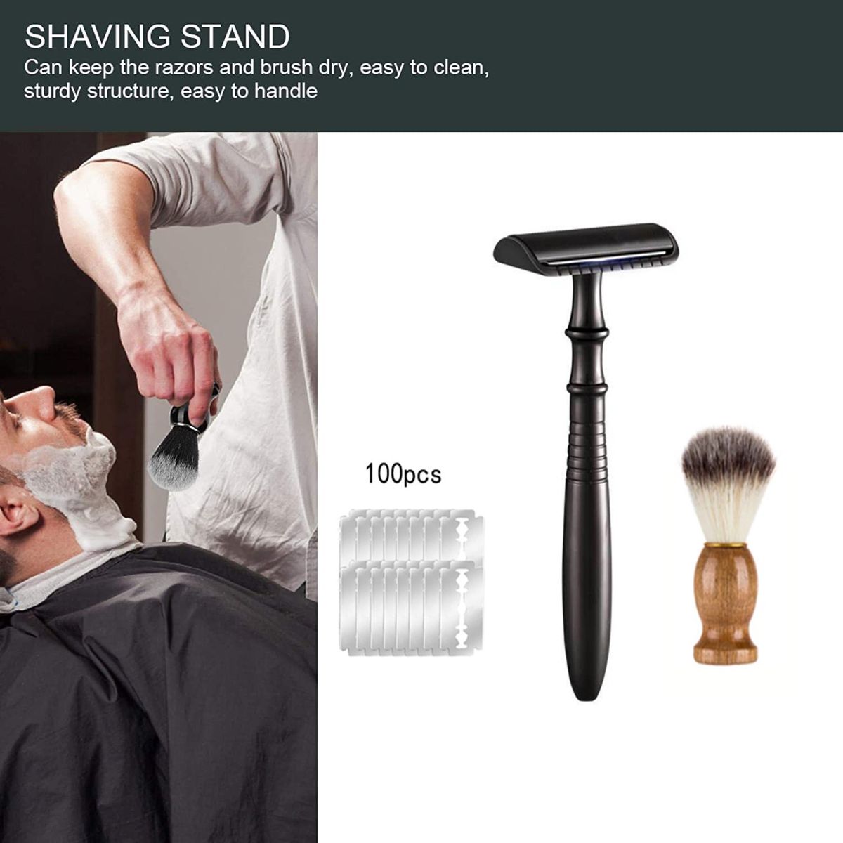 PUREPOWER - Maquina de Afeitar de barbero con 100 hojas - Plata