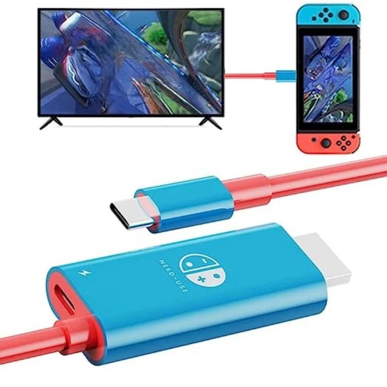 CORRERREY Cable de conversión USB C a HDMI para televisores Switch OLED Azul