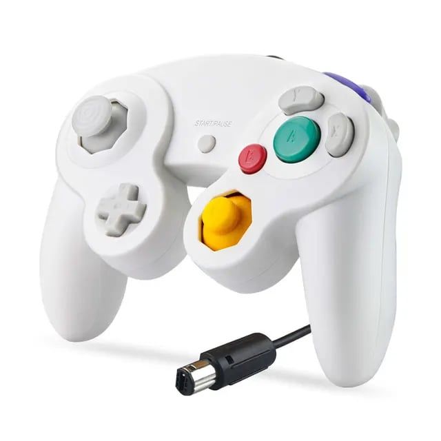 CORRERREY Controlador Gamecube para Switch NGC mando con cable USB Wii Blanco