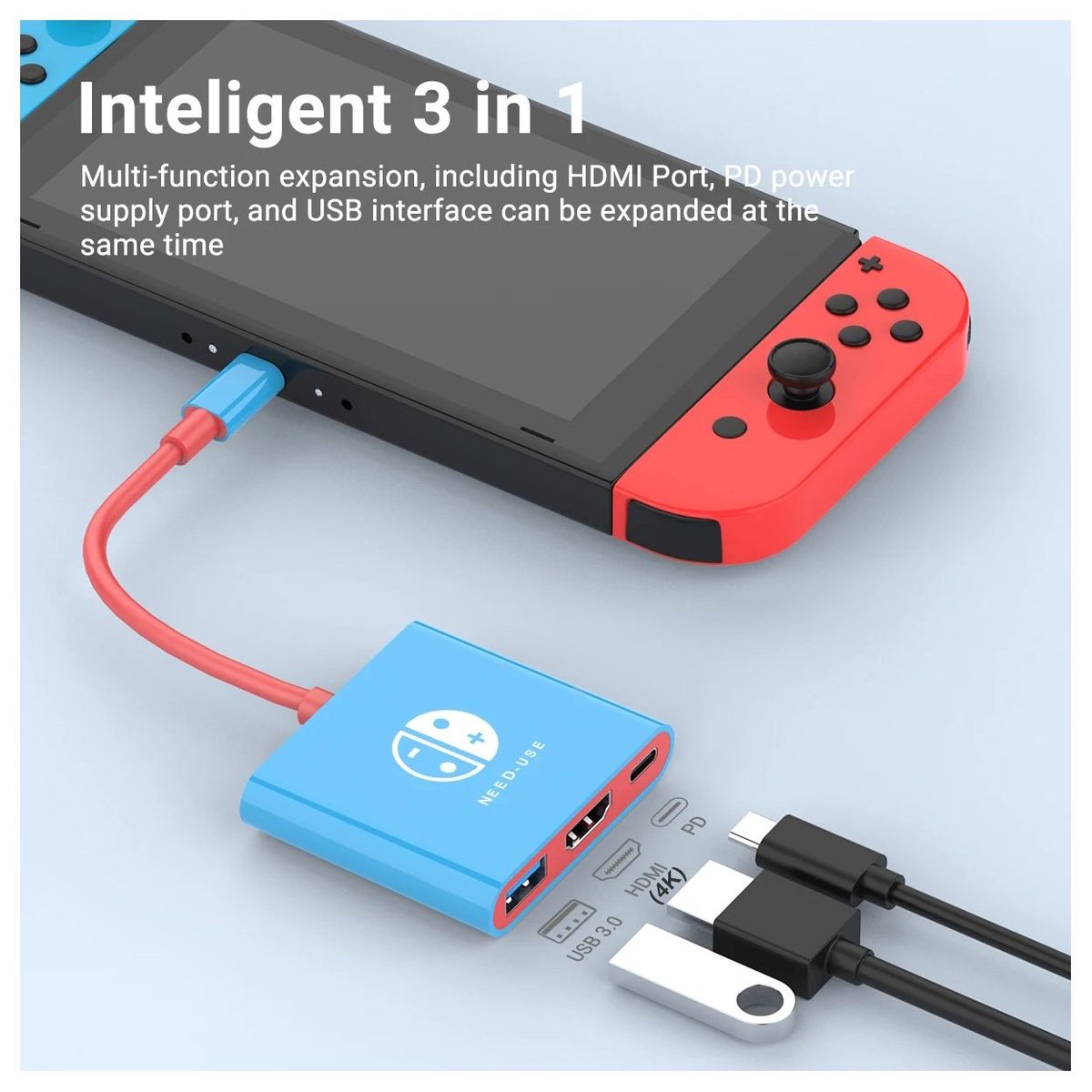 CORRERREY - Nintendo Switch TPYE-C Hub Portable Dock with HDMI and USB 3.0