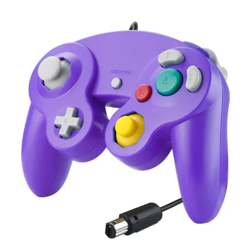 CORRERREY - Controlador Gamecube para Switch NGC mando con cable USB Wii Morado