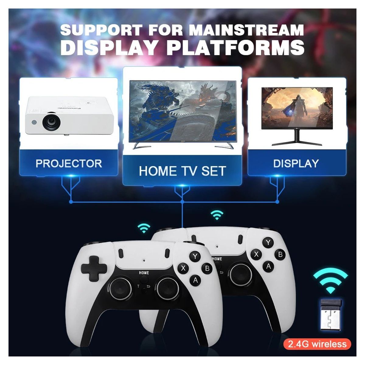 CORRERREY - Consola de videojuegos M8 PRO 64GB 20000 Juegos+Controles Inalámbricos