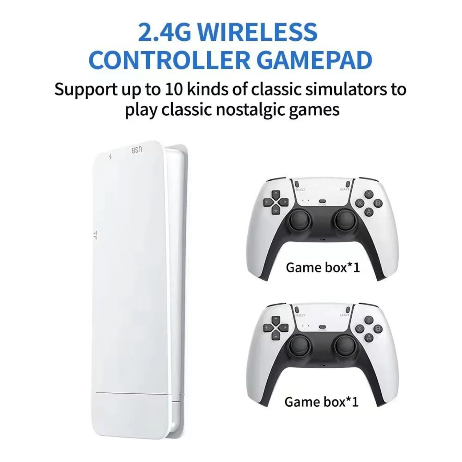 Consola Retro Con Más De 20.000 Juegos Clásicos – 23 Emuladores, 2 Mandos Inalámbricos 2.4G, Salida HDMI 4K, 64GB, Plug & Play Para TV Y PC, Regalo Ideal