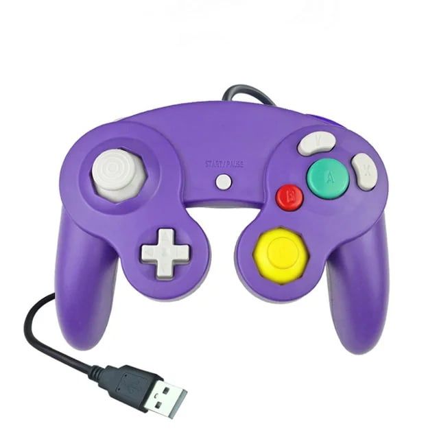 CORRERREY Controlador de juego con para Nintendo NGC USB para Morado