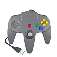 Mando con cable USB N64 Joystick clásico PC Mac Gris