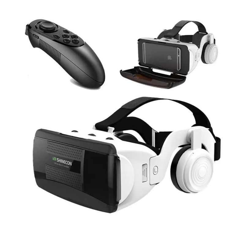 CORRERREY Gafas de realidad Virtual 3D VR casco estéreo Controlador de juego
