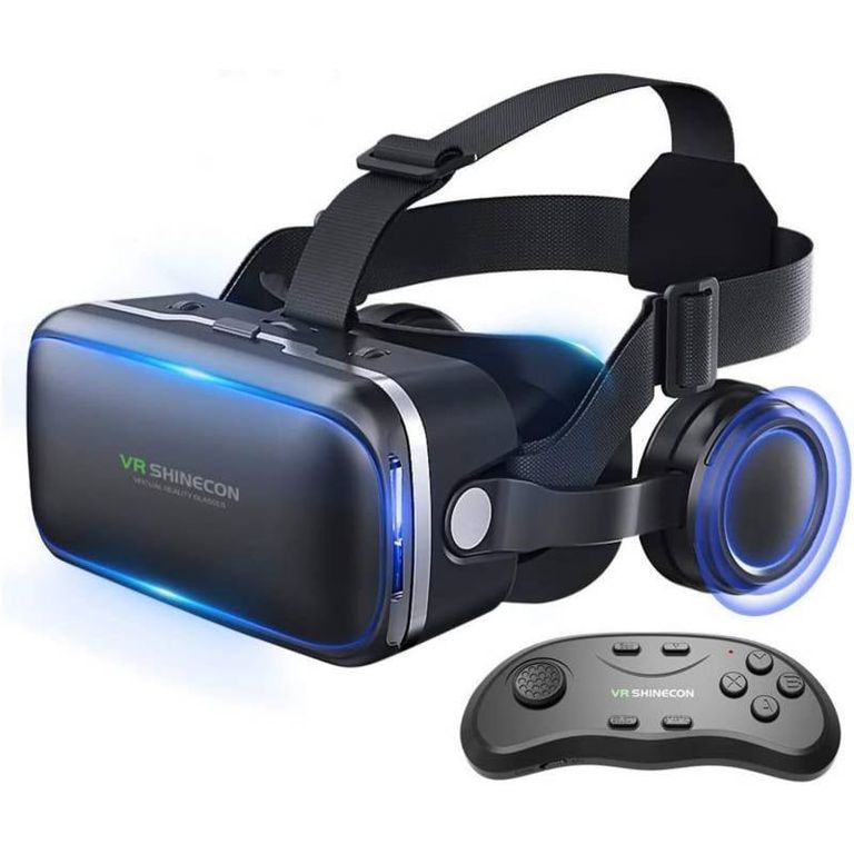 CORRERREY Gafas de realidad Virtual 3D VR casco estéreo Controlador de juego