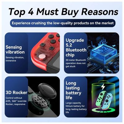 Imagen 2 del producto Gamepad Inalámbrico Doble Joypad Rgb Vibración 6 Eje Nintendo Switch