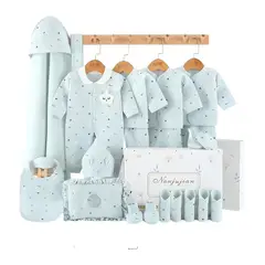 LUBABYCAS - Pack Ajuar Bebé Ropa 24 Piezas Celeste