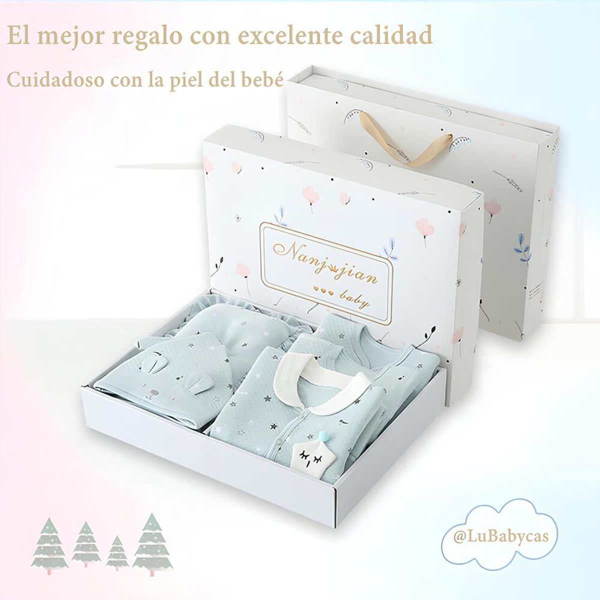 LUBABYCAS - Pack Ajuar Bebé Ropa 24 Piezas Celeste Lubabycas