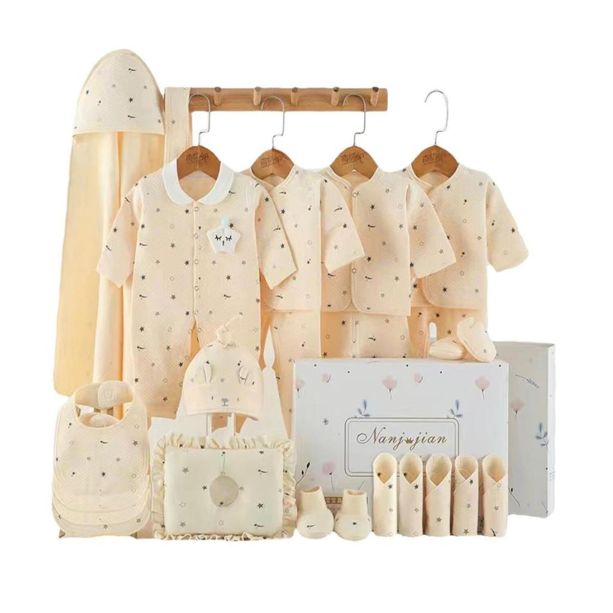 LUBABYCAS - Pack Ajuar Bebé Ropa 24 Piezas Amarillo Lubabycas