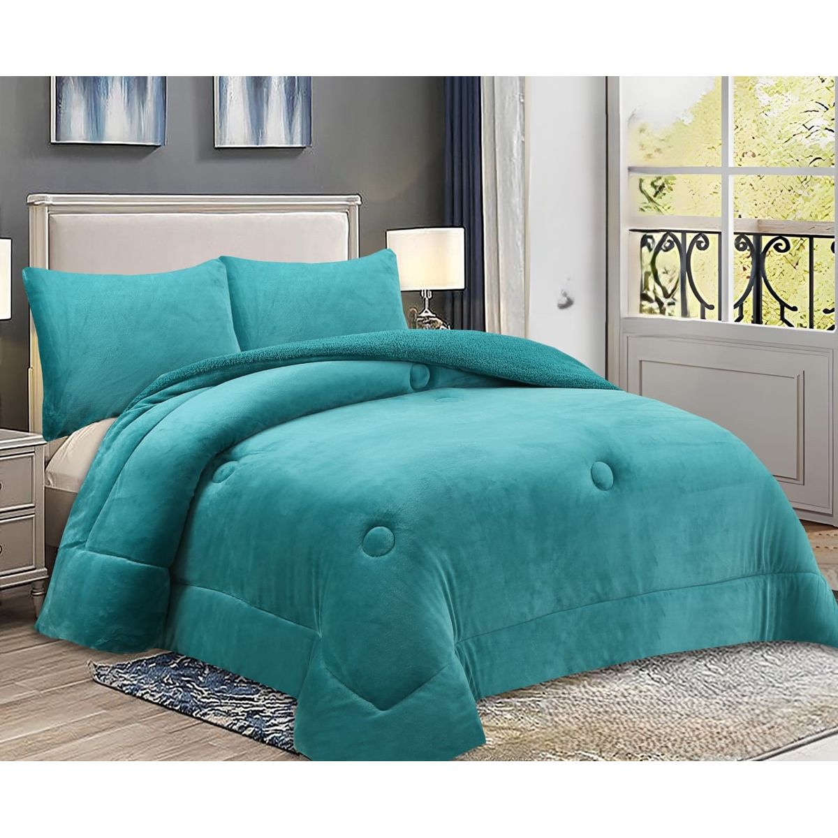 GENERICO - COBERTOR GRUESO PLUSH CON CHIPORRO PARA INVIERNO 2.5 PLAZA