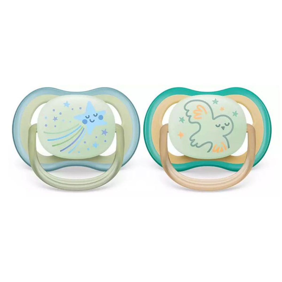 AVENT - Set 2 chupetes night 0-6m Boy scf376/18