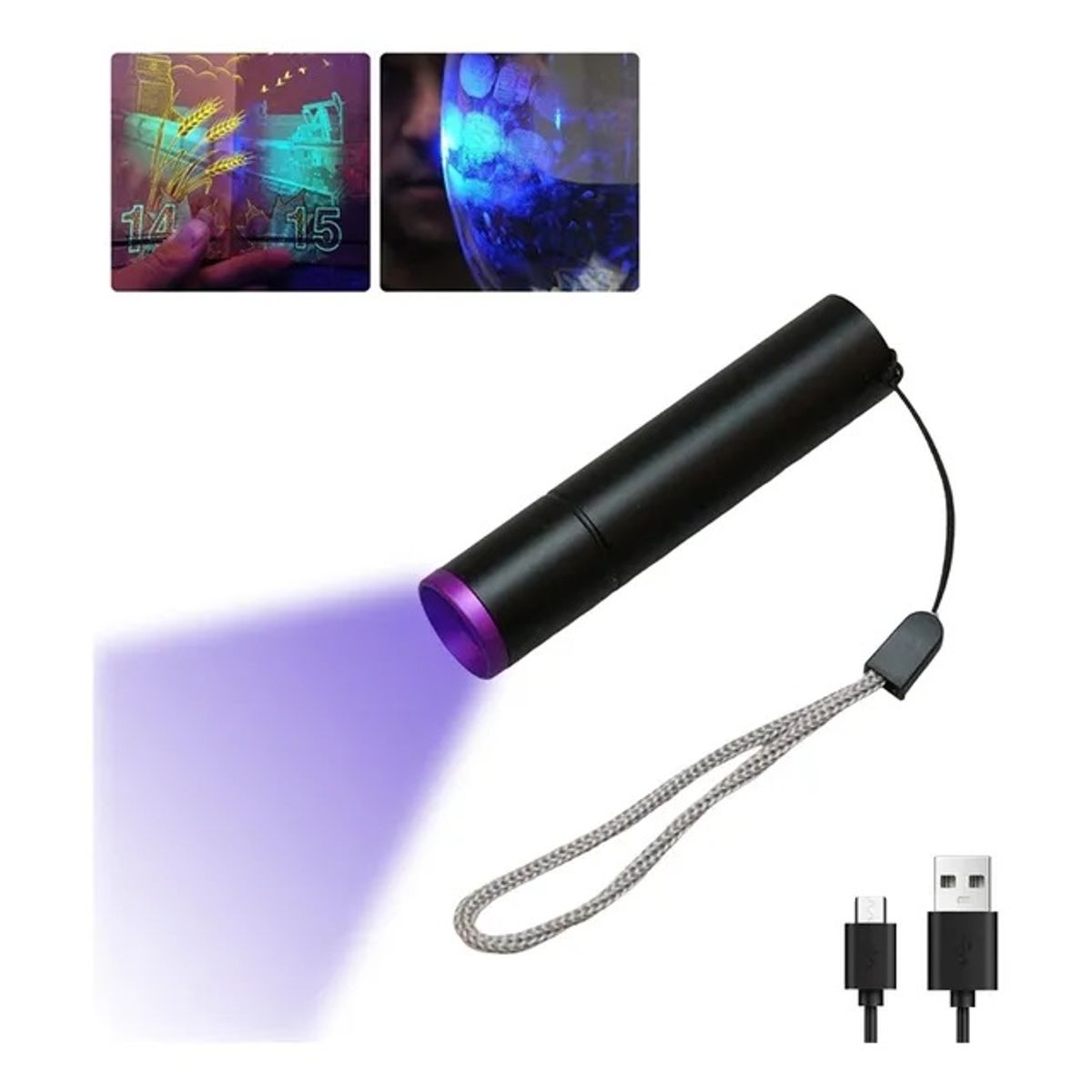 GENERICO - Linterna Tipo Lapiz Led Luz UV Ultravioleta Laser Pilas De Bolsillo