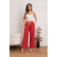Pantalón Mujer Casual Recto Algodón Tipo Lino Tiro Alto 7003