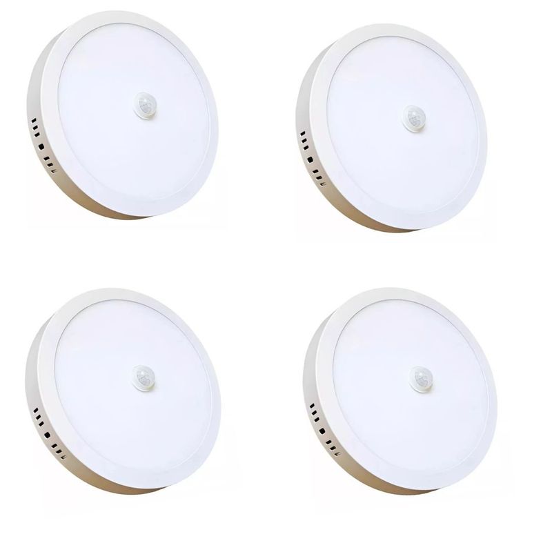 WANT - Pack X 4 Panel Led Con Sensor Sobrepuesto 18w  Luz Neutra