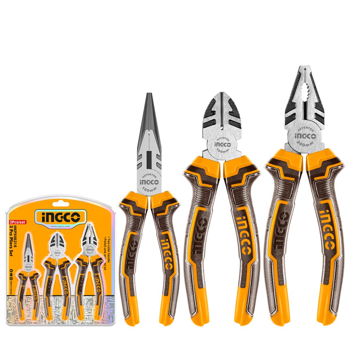 INGCO - Set Alicates 3 Piezas 160Mm/6" Ingco Hkps08318