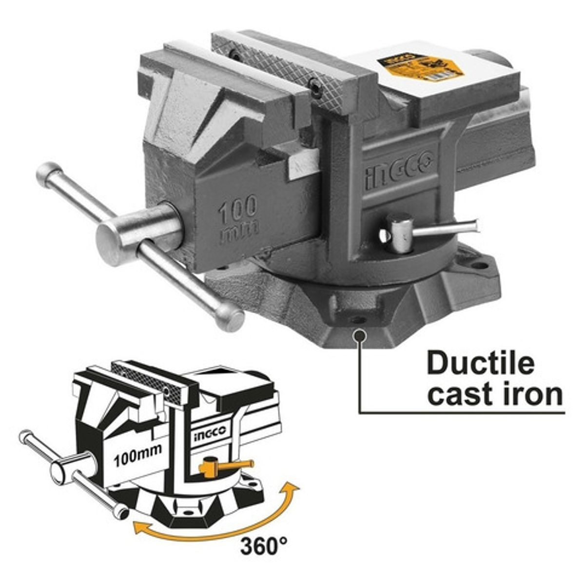 INGCO - Tornillo Mecanico De Banco 200Mm/8" Ingco Hbv088