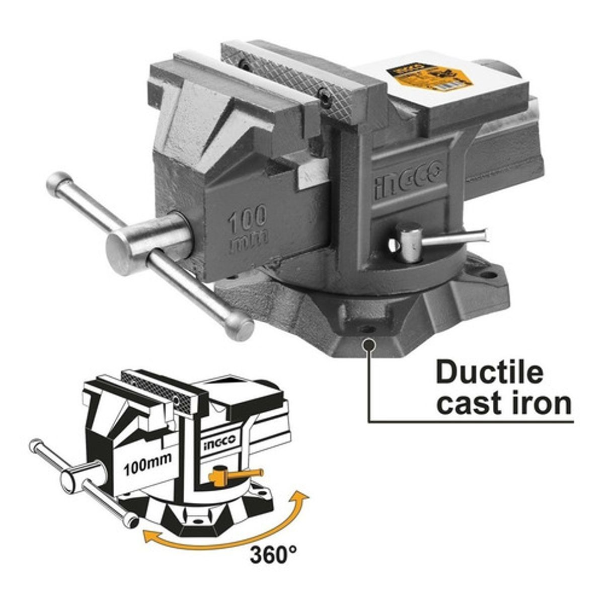 INGCO - Tornillo Mecanico De Banco 200Mm/8" Ingco Hbv088