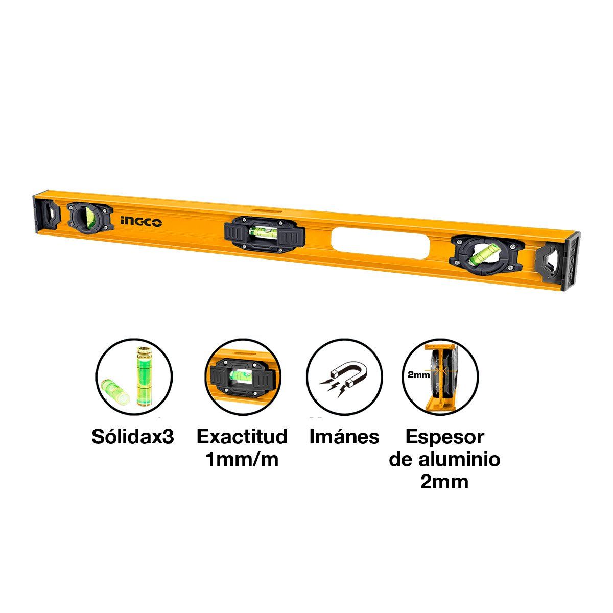 INGCO - Nivel De 3 Burbujas En I 60Cm Ingco Hsl28060