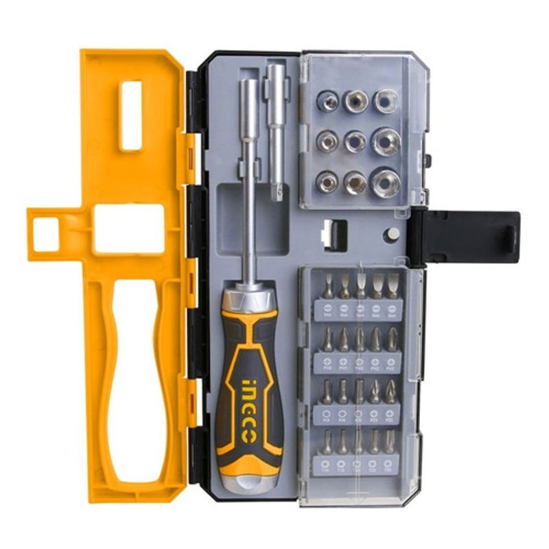 INGCO - Set Destornillador Puntas Ph/Sl/Pz/T/Hex 33 Piezas Ingco Hksdb0338