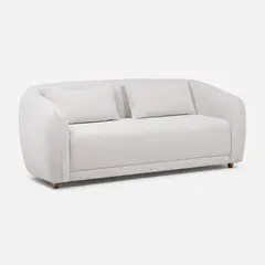ROSEN - Sofá Brusel Curvo 3 Cuerpos Tela Blanco