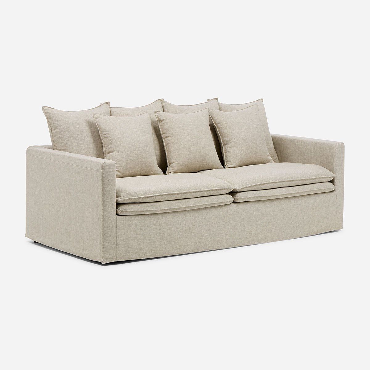 ROSEN - Sofá Gabon 3 Cuerpos Tela Tostado