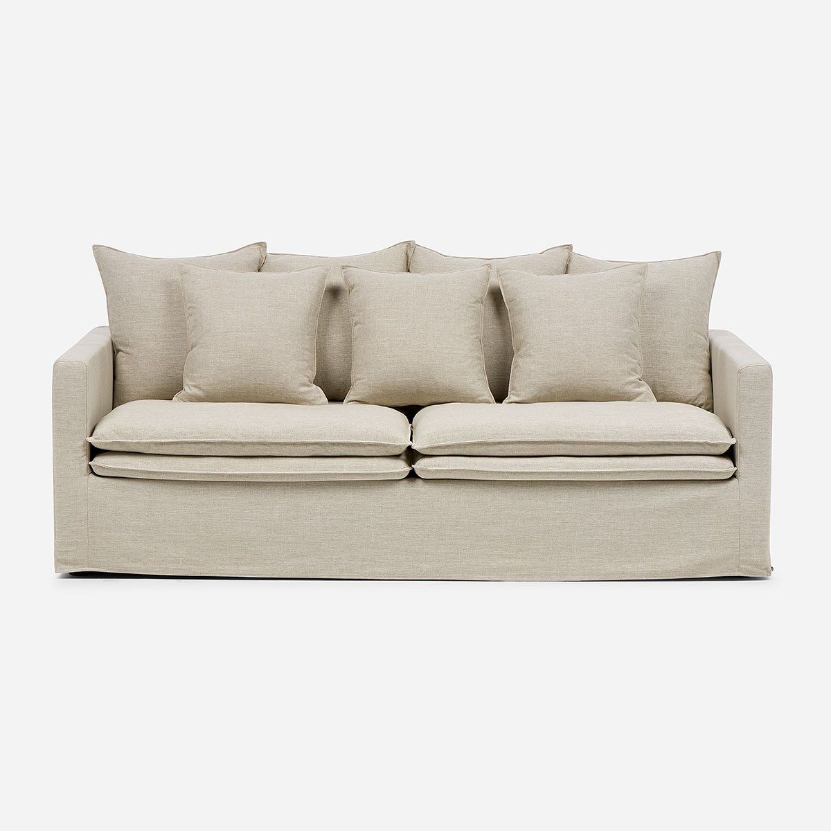 ROSEN - Sofá Gabon 3 Cuerpos Tela Tostado