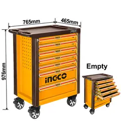 INGCO - Carro De Herramientas Industrial Metal 765X465X812Mm 7 Cajones Hdtc01072