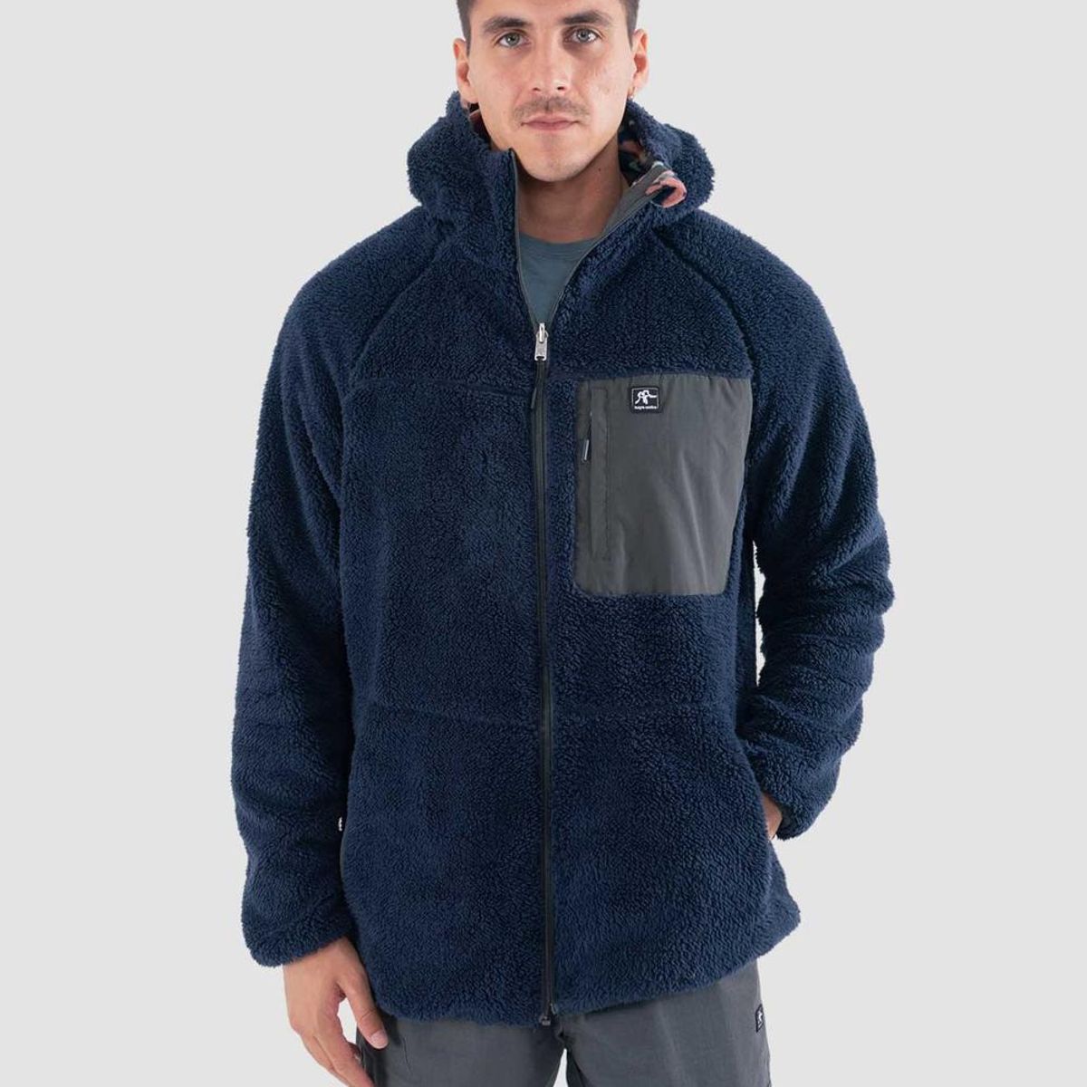 KAYA UNITE - Polerón Chiporro Hombre Shaggy Grizzly Reversible Navy