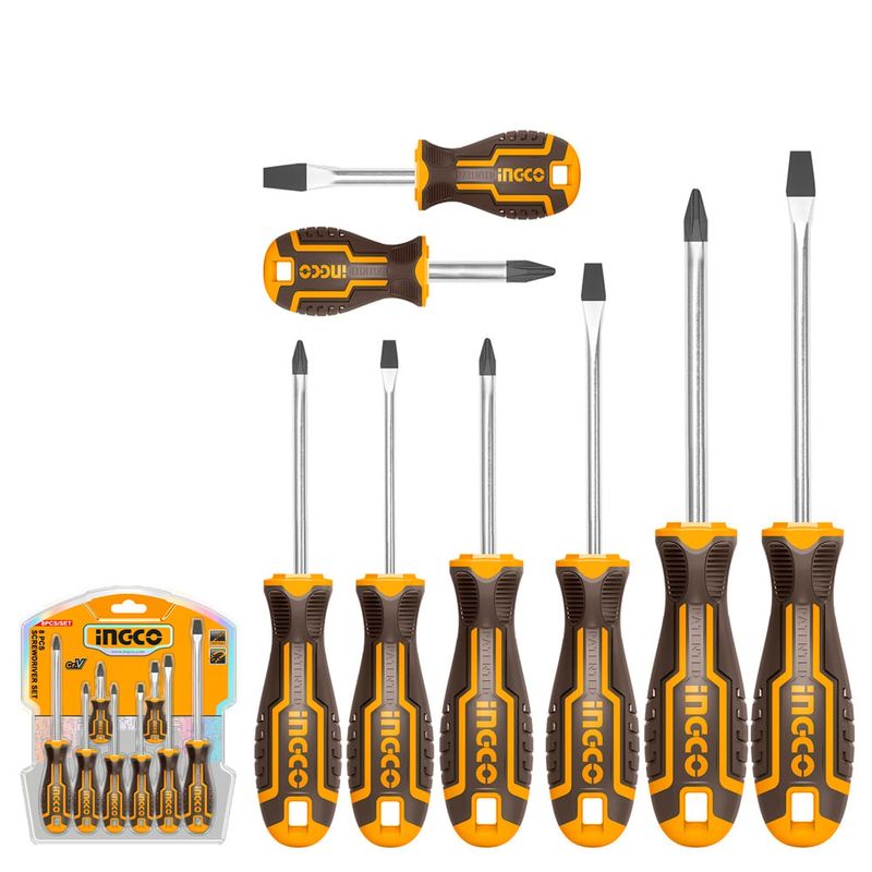 INGCO - Set Destornillador Ph/Sl 8 Piezas Ingco Hksd0828