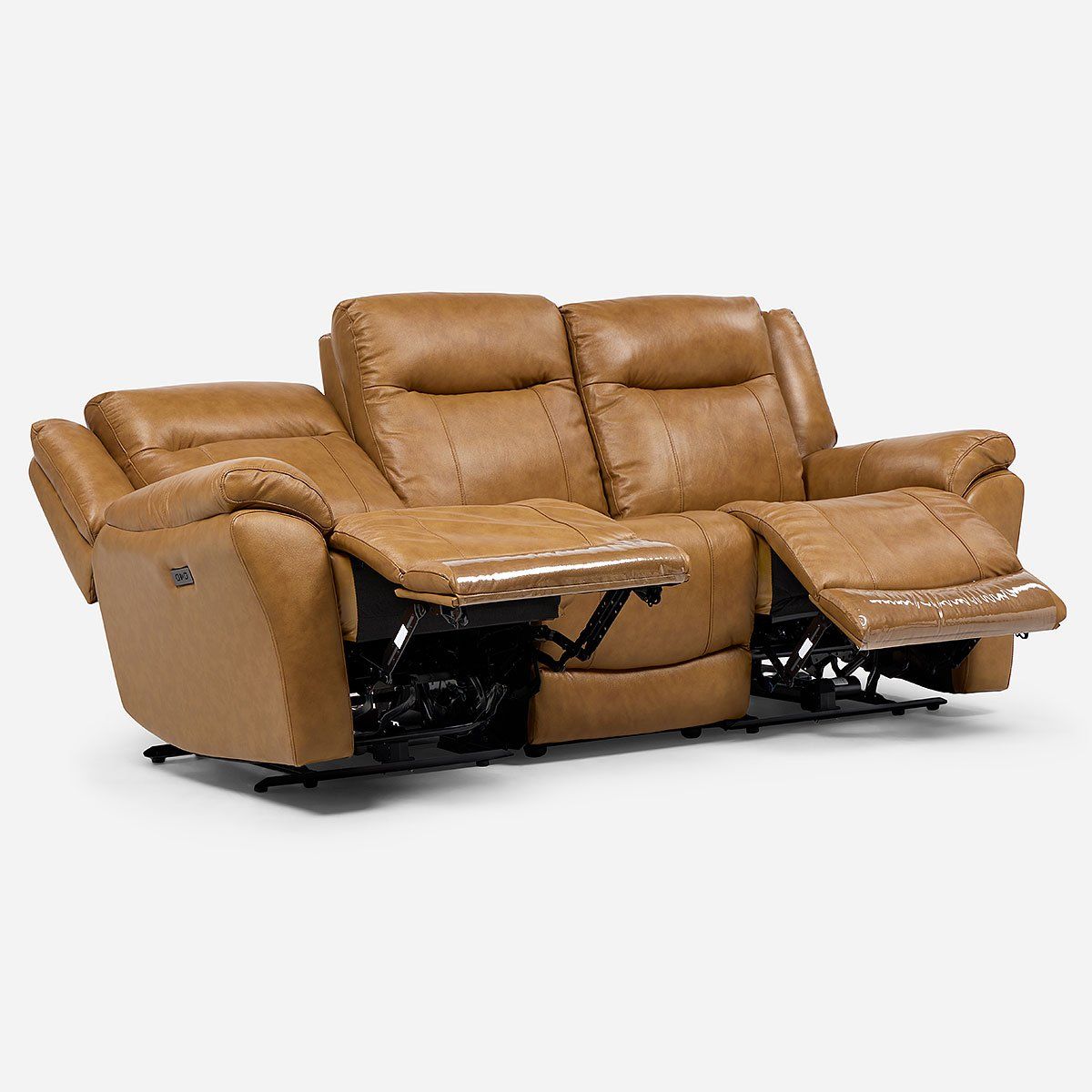 ROSEN - Sofá Reclinable Rimini 3 Cuerpos Eléctrico Cuero Whiskey