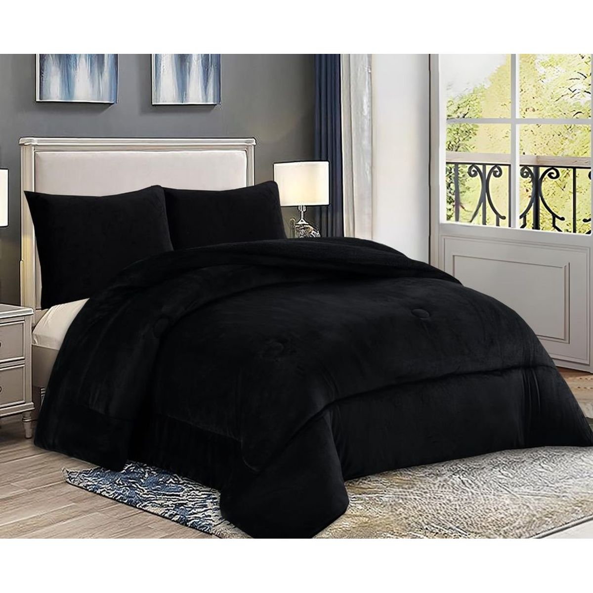 GENERICO - COBERTOR GRUESO PLUSH CON CHIPORRO PARA INVIERNO 2.5 PLAZA