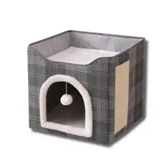 ALPHA - Cama Mascota Soft Confort Plegable Con Techo