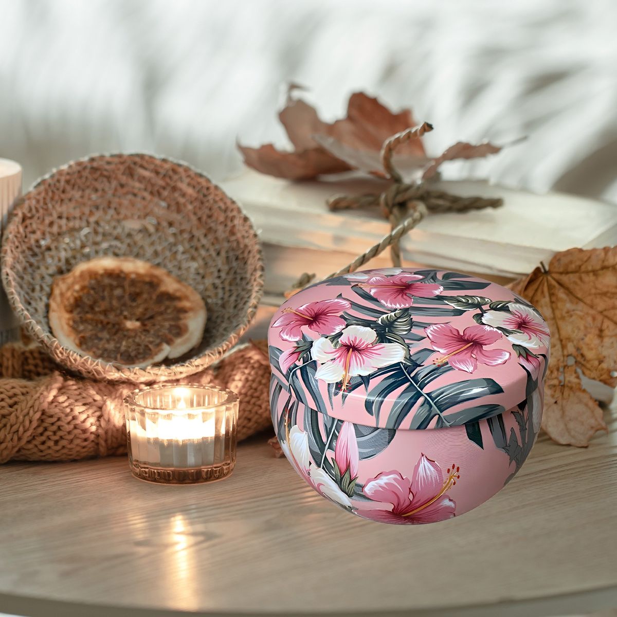 GENERICO - X20 Lata Tambor De Aluminio Para Velas 2 Oz 6,2x4,2cm Flores