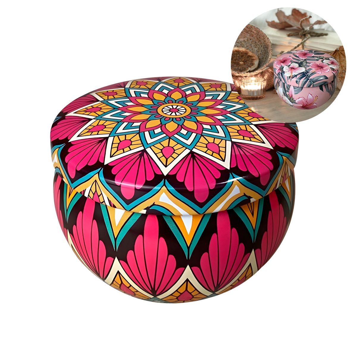 GENERICO - X20 Lata Tambor De Aluminio Para Velas 2 Oz 6,2x4,2cm