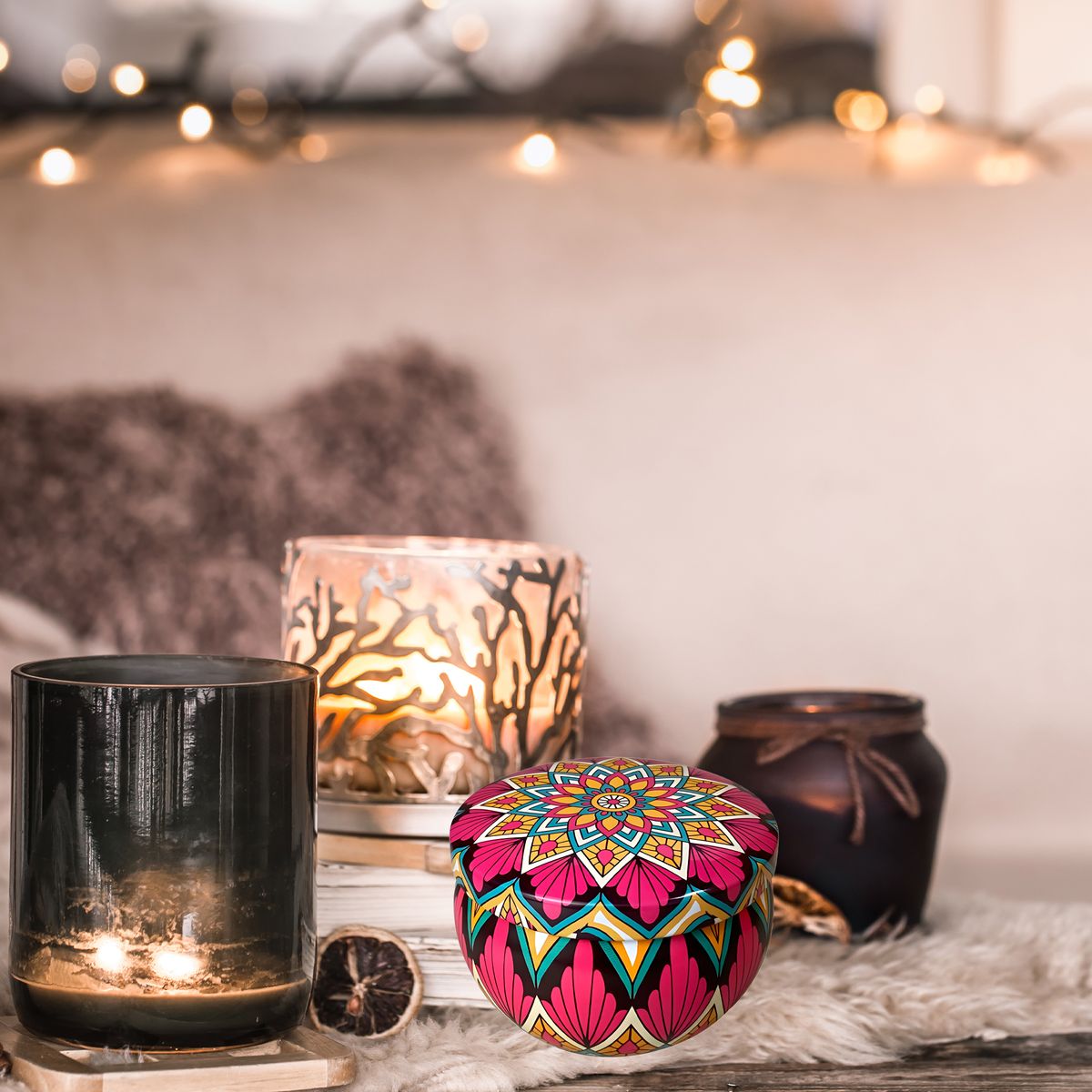 GENERICO - X20 Lata Tambor De Aluminio Para Velas 2 Oz 6,2x4,2cm