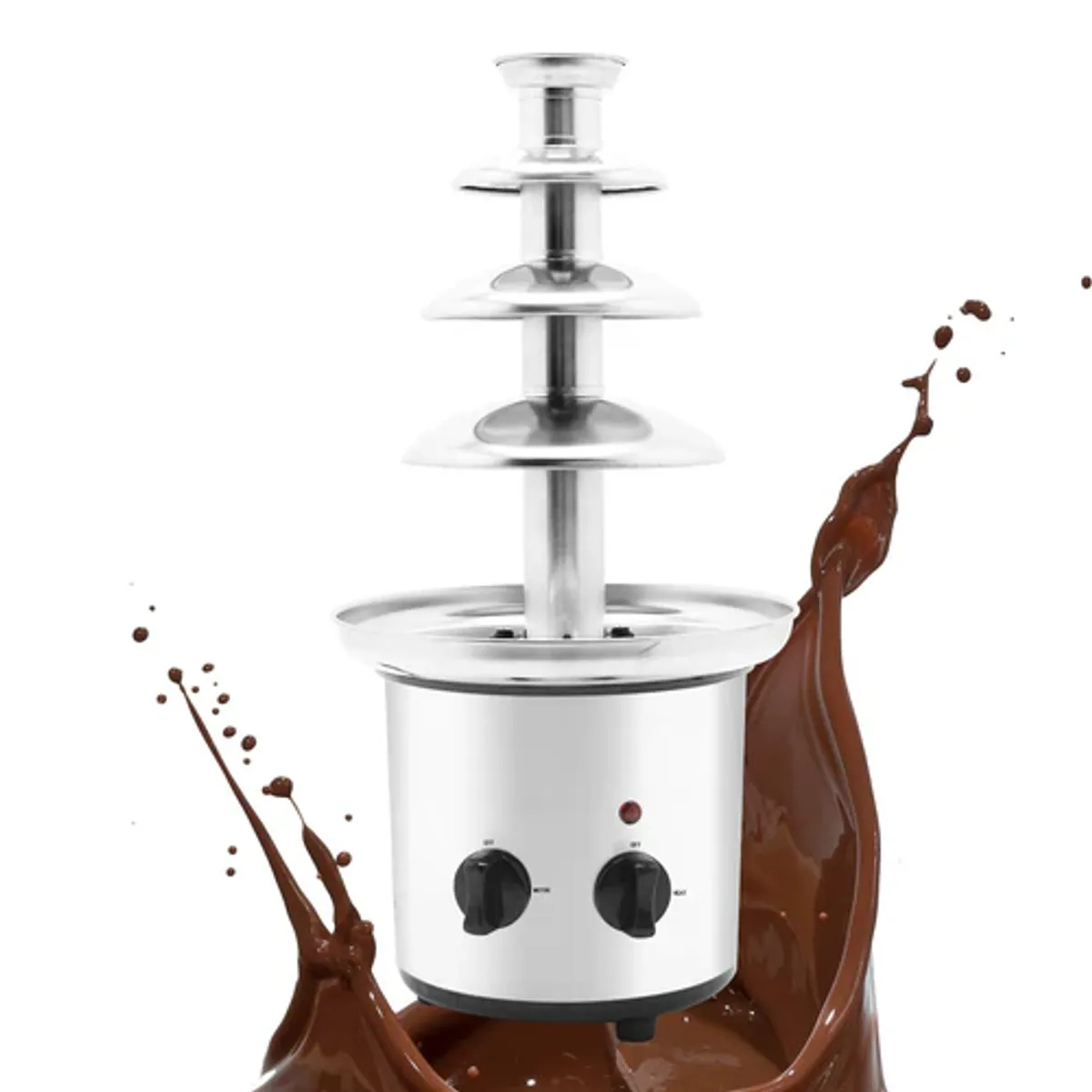 MOVI - Cascada Fuente de Chocolate Fondue Acero Inoxidable 4 Niveles