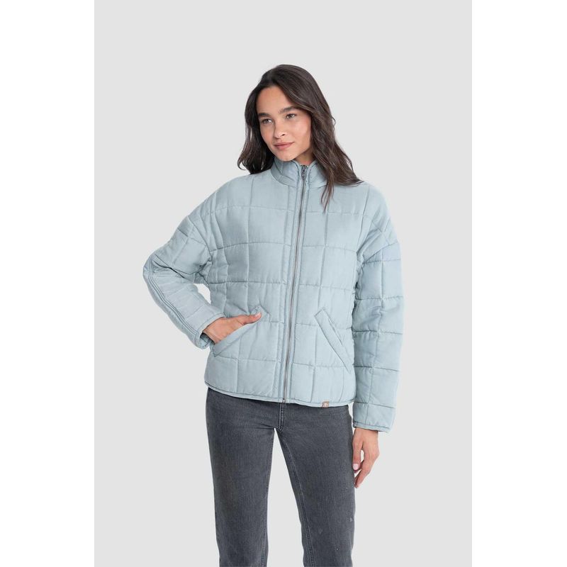 KAYA UNITE - Chaqueta Mujer Quilted 100% Lyocell Aqua