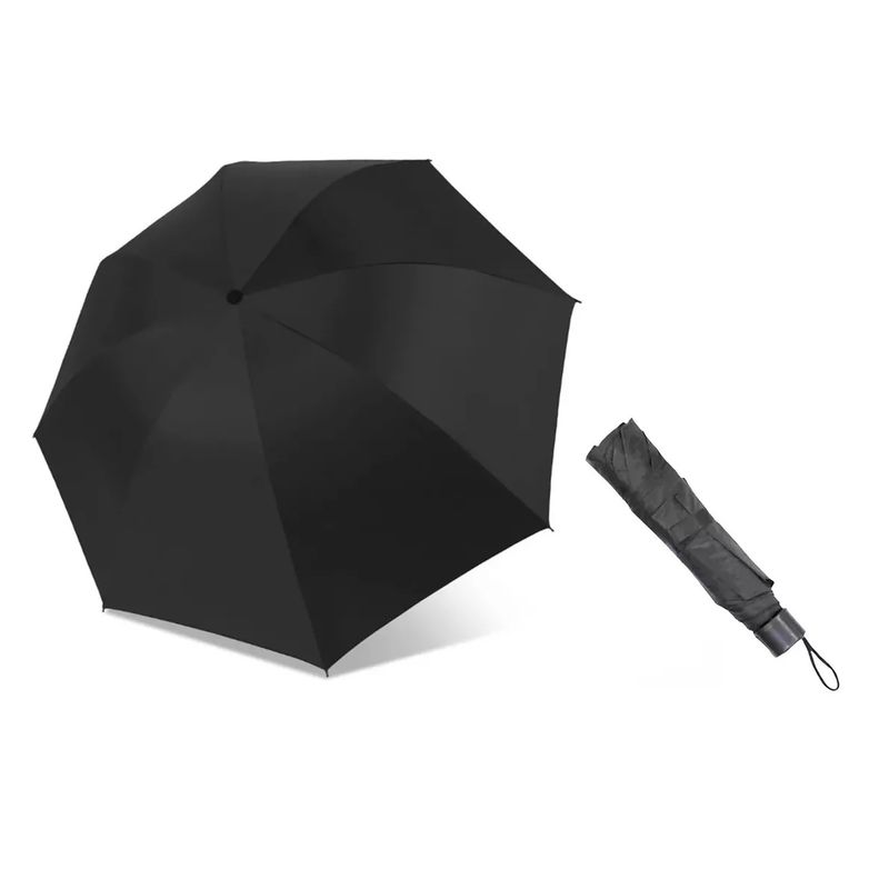 GENERICO - Paraguas Plegable Impermeable Retractil De Bolsillo Negro