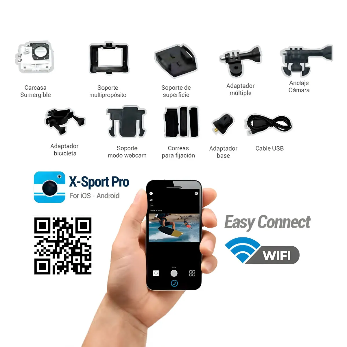 MICROLAB - Camara Deportiva Grabadora Sumergible Wifi Isport Pro4K Mlab