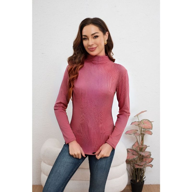 MPROPIA - Polera Mujer Beatle Frisado Manga Larga Colores 2035