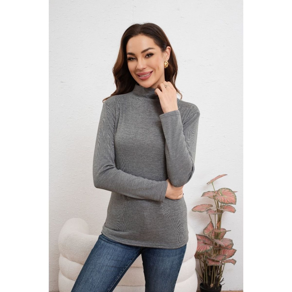 LIKE SHOP - Polera Mujer Beatle Frisado Manga Larga Colores 2035