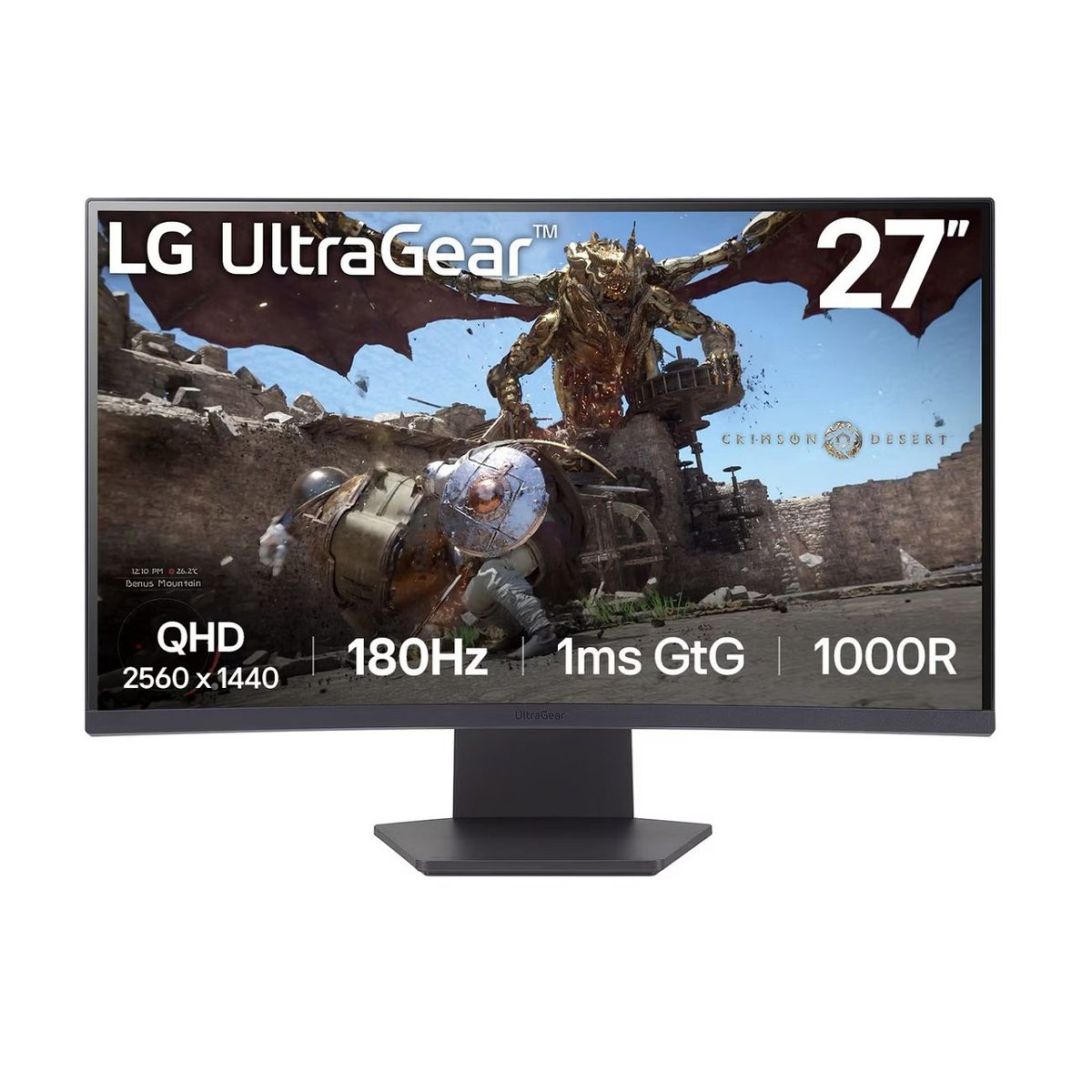 LG - Monitor Gamer LG UltraGear 27" QHD 2560x1440 D-Port,HDMI Curvo